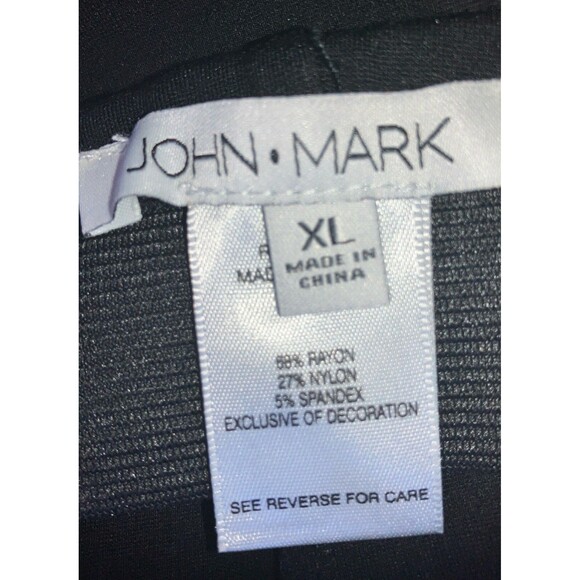 John Mark Pants XL Black NEW Embroidered Floral  Pant  Legs $109 Retail - Picture 5 of 7